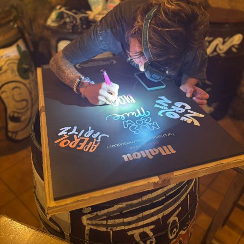 lettering de pissarra de bar